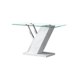 Lusso Console Table White Marble And Chrome - 3 Parts