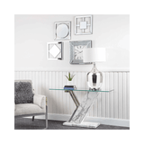 Lusso Console Table White Marble And Chrome - 3 Parts