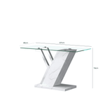Lusso Console Table White Marble And Chrome - 3 Parts