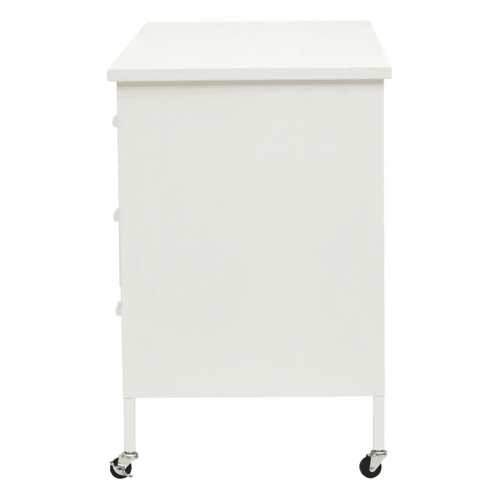 Marshall Three Drawer White Desk