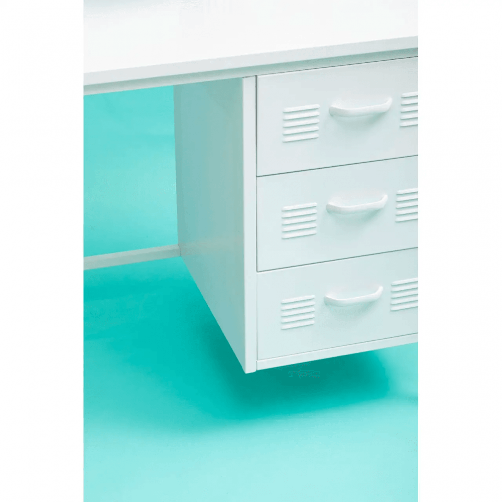 Marshall Three Drawer White Desk
