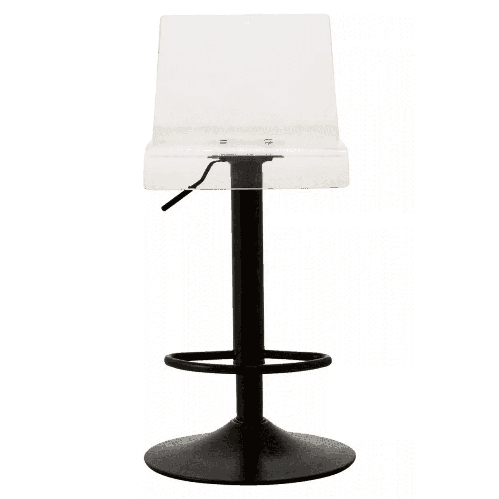Elara Acrylic and Black Metal Bar Stool