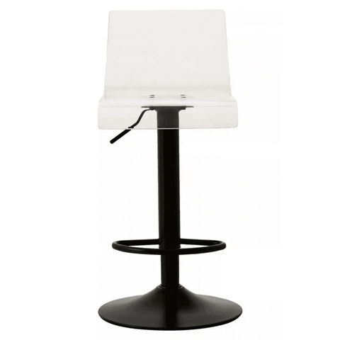 Elara Acrylic and Black Metal Bar Stool