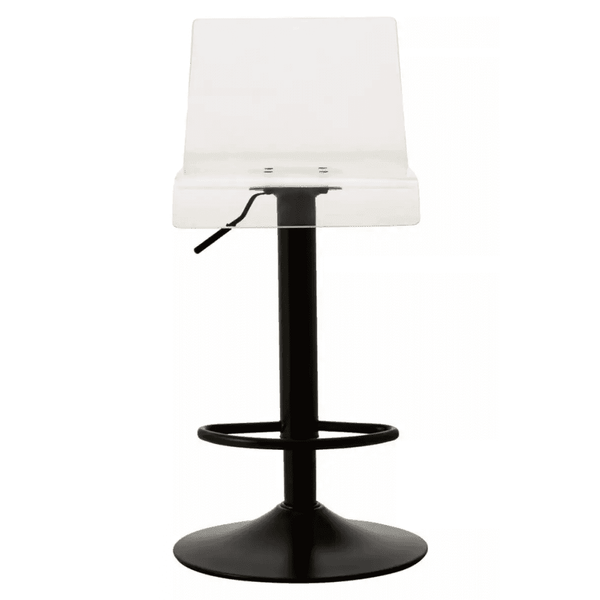 Elara Acrylic and Black Metal Bar Stool
