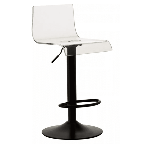 Elara Acrylic and Black Metal Bar Stool