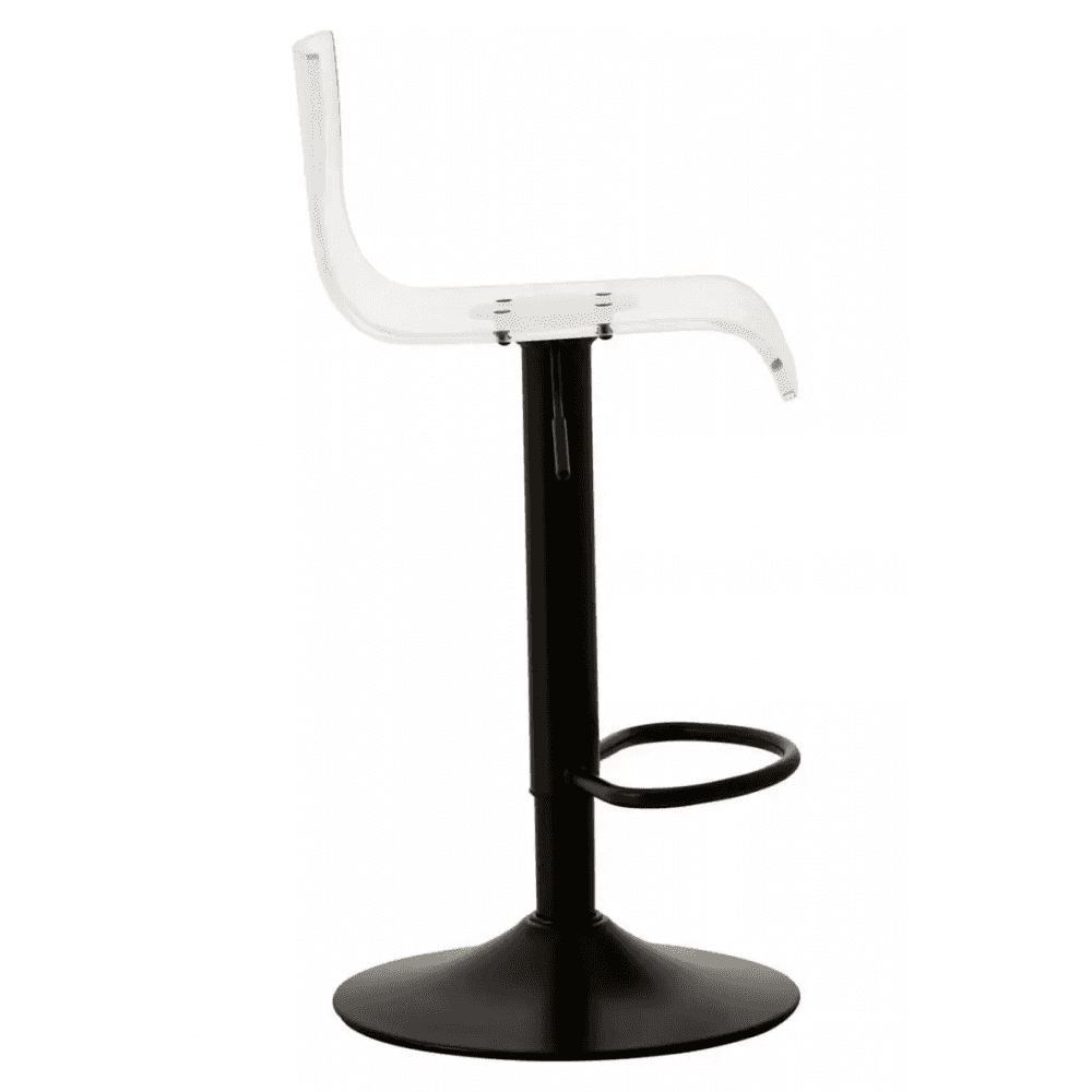 Elara Acrylic and Black Metal Bar Stool