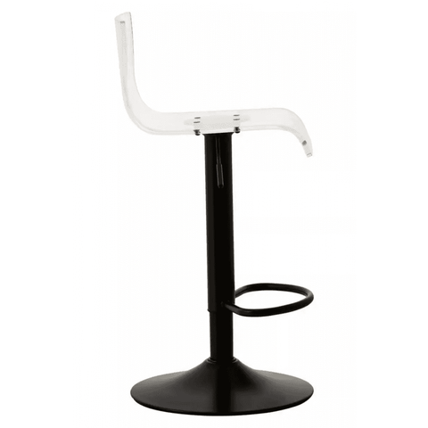 Elara Acrylic and Black Metal Bar Stool