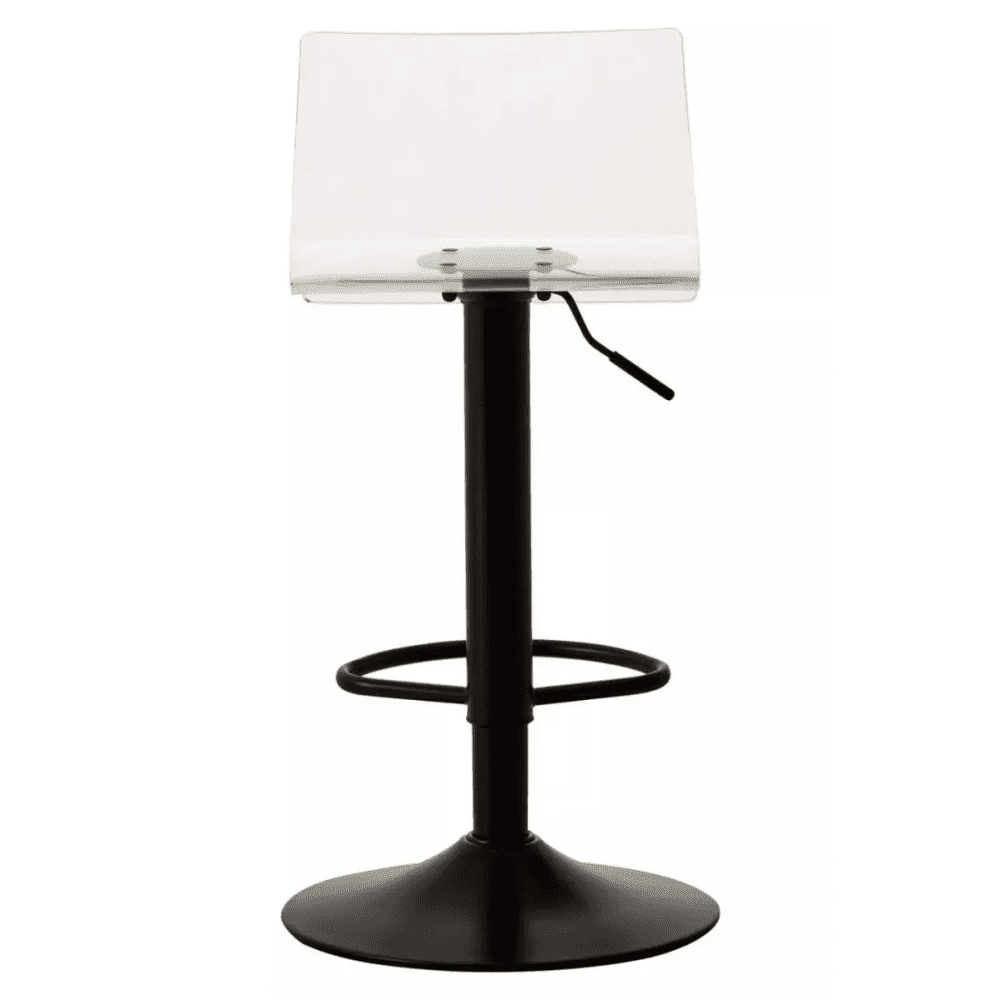 Elara Acrylic and Black Metal Bar Stool