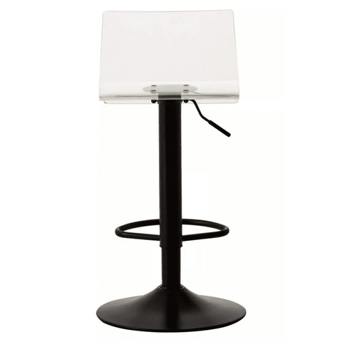 Elara Acrylic and Black Metal Bar Stool