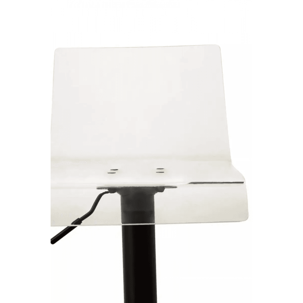 Elara Acrylic and Black Metal Bar Stool