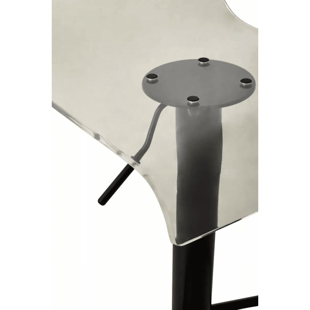 Elara Acrylic and Black Metal Bar Stool