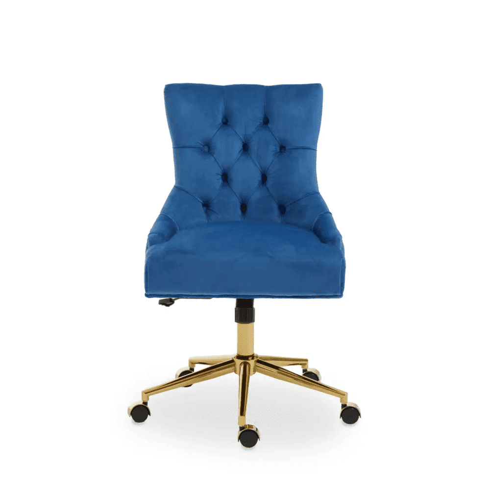 Marcella Blue Velvet Home Office Chair
