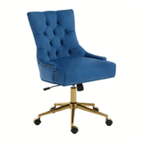 Marcella Blue Velvet Home Office Chair