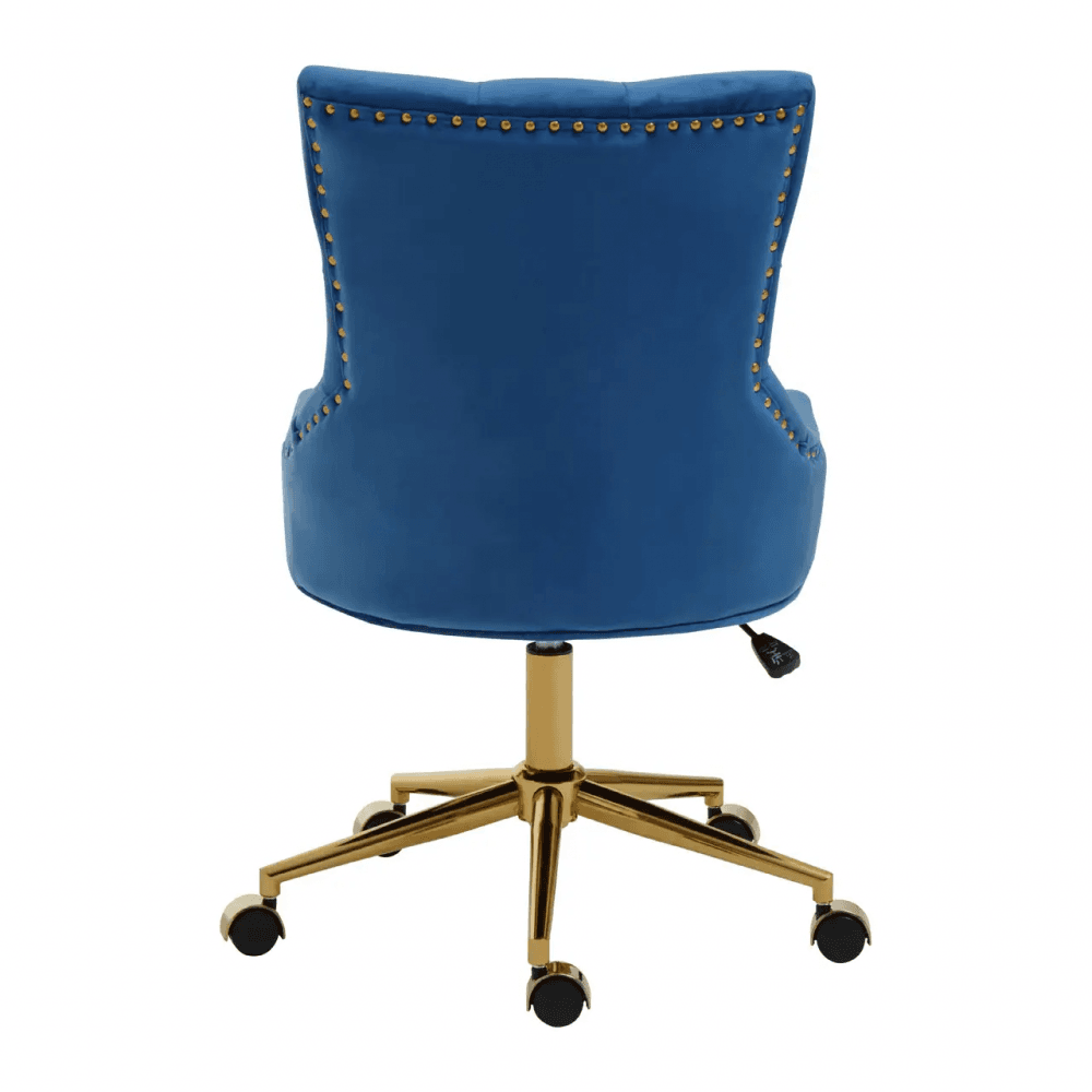 Marcella Blue Velvet Home Office Chair