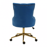 Marcella Blue Velvet Home Office Chair