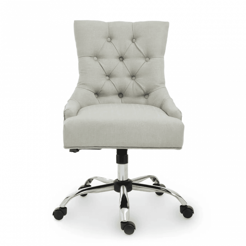 Marcella Natural Velvet Home Office Chair