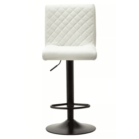 Elara High Back White Leather Effect Bar Chair