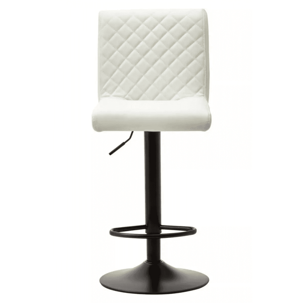 Elara High Back White Leather Effect Bar Chair