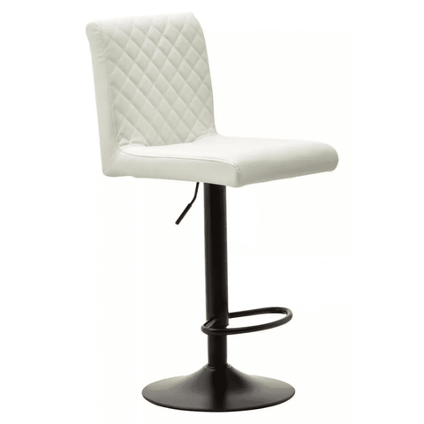 Elara High Back White Leather Effect Bar Chair
