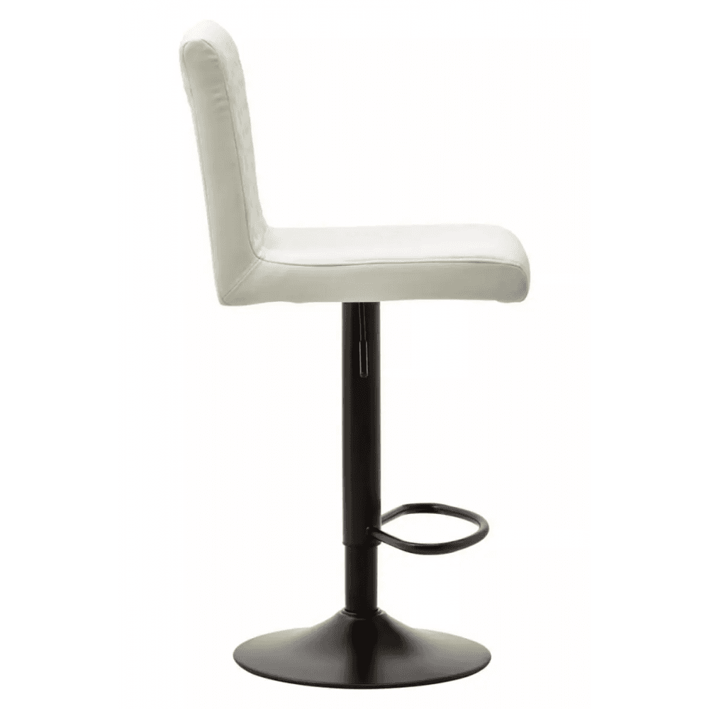 Elara High Back White Leather Effect Bar Chair