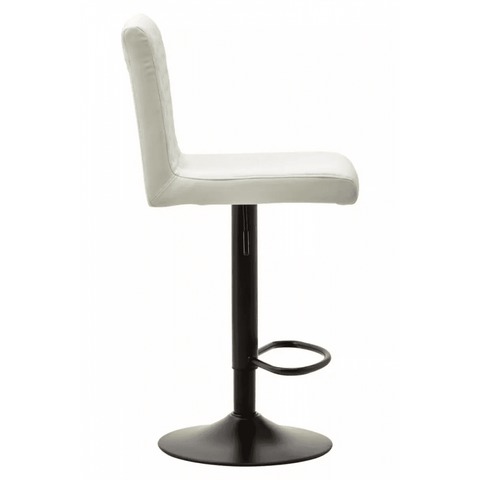 Elara High Back White Leather Effect Bar Chair