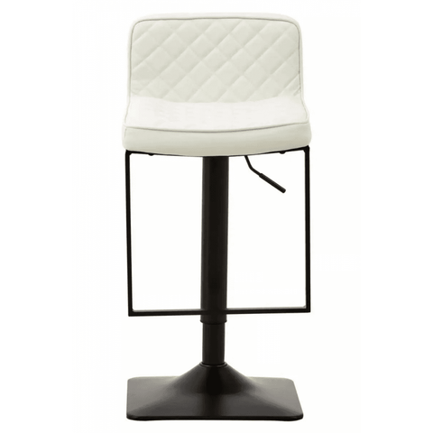 Elara White Leather Effect and Black Base Bar chair
