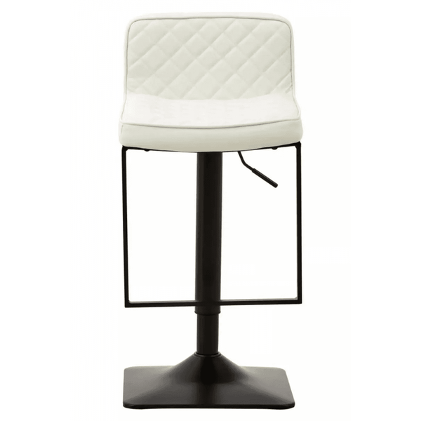Elara White Leather Effect and Black Base Bar chair