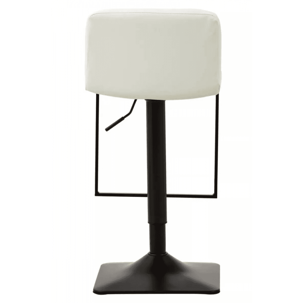 Elara White Leather Effect and Black Base Bar chair