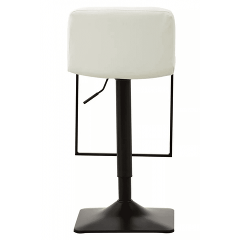 Elara White Leather Effect and Black Base Bar chair