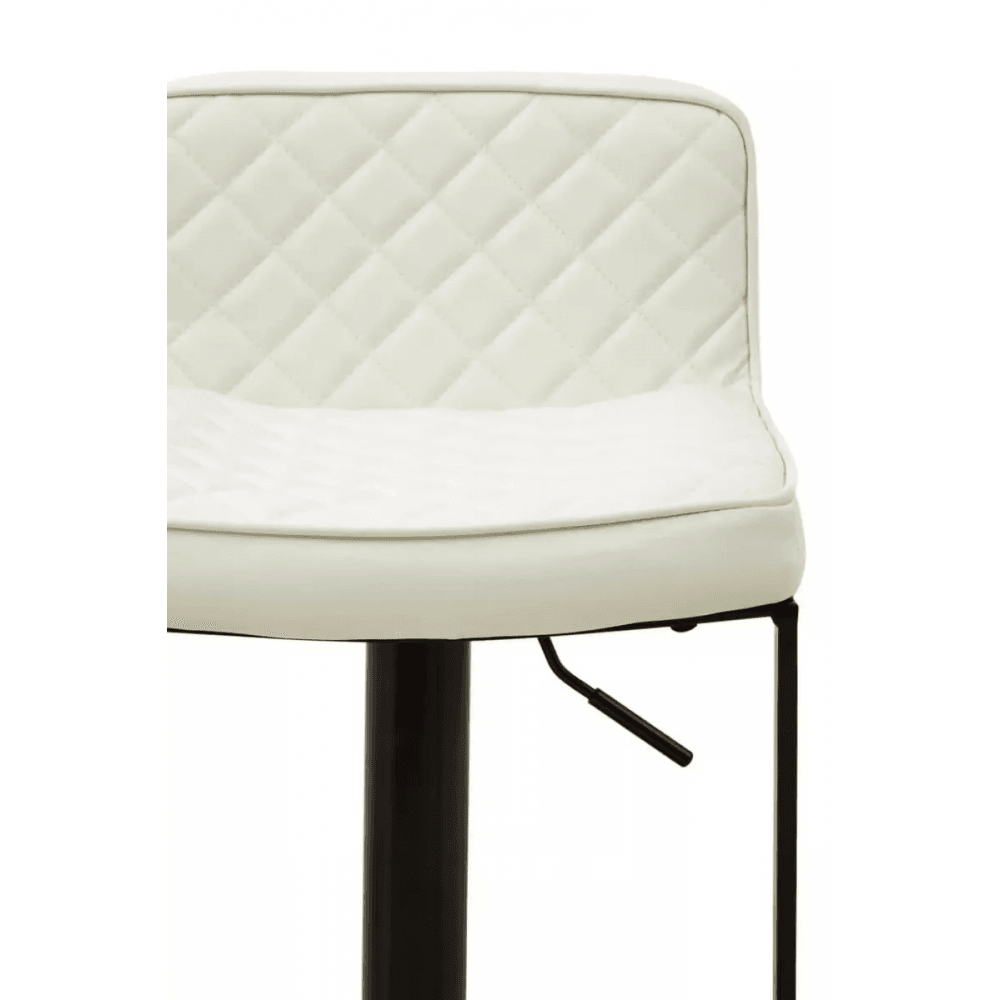 Elara White Leather Effect and Black Base Bar chair
