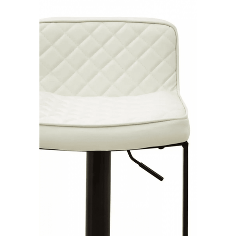 Elara White Leather Effect and Black Base Bar chair