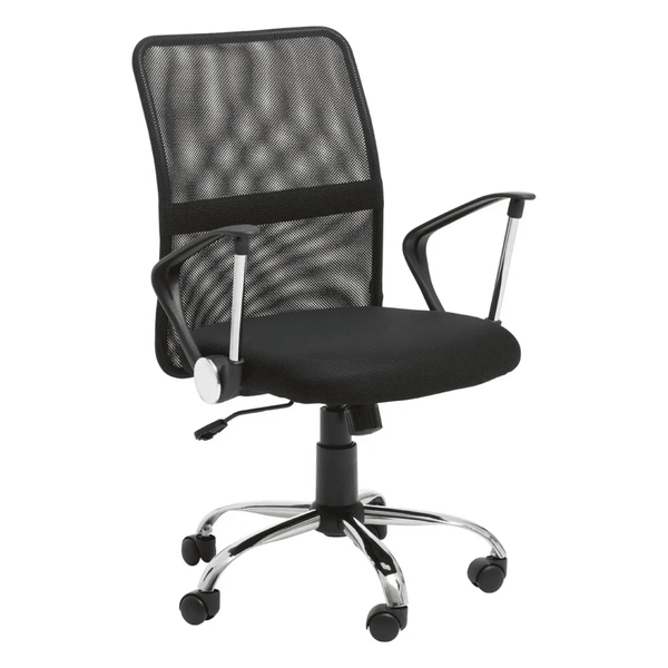 Orion Black Home Office Chair With Chrome Arms