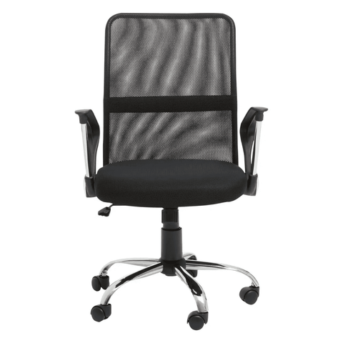 Orion Black Home Office Chair With Chrome Arms