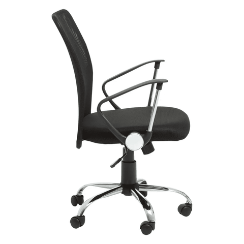 Orion Black Home Office Chair With Chrome Arms