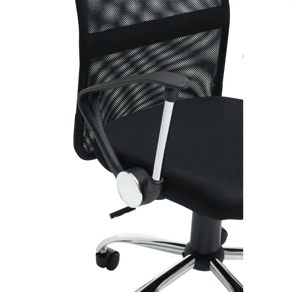 Orion Black Home Office Chair With Chrome Arms