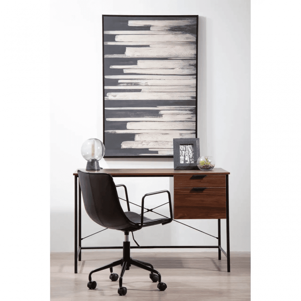 Hawthorn Dark Walnut Veneer Desk With Drawers