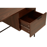 Hawthorn Dark Walnut Veneer Desk With Drawers