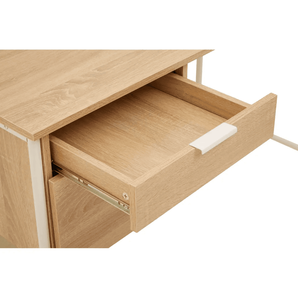 Hawthorn Natural Oak Veneer Desk With Drawers