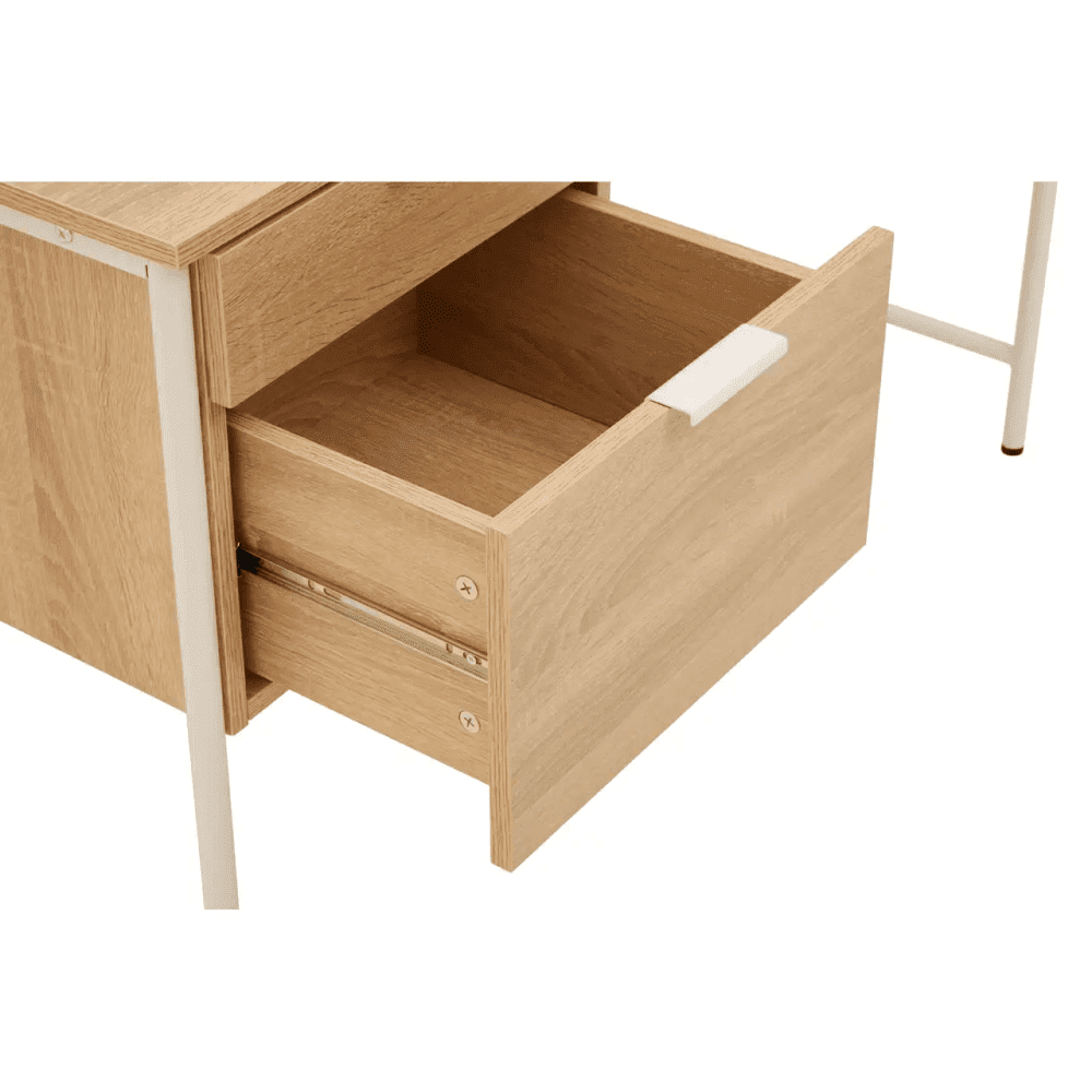 Hawthorn Natural Oak Veneer Desk With Drawers