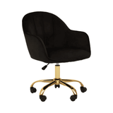 Metro Black Velvet And Gold Base Home Office Chair