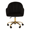Metro Black Velvet And Gold Base Home Office Chair