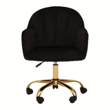 Metro Black Velvet And Gold Base Home Office Chair