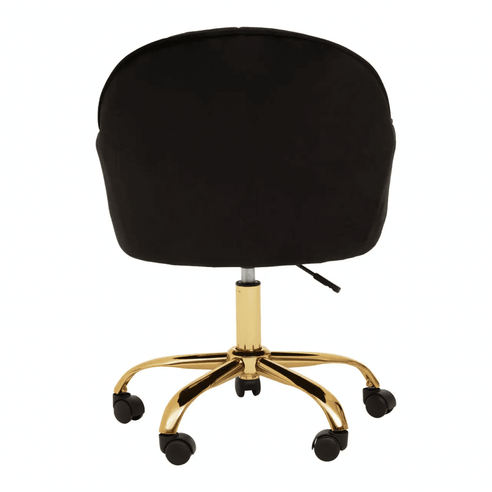 Metro Black Velvet And Gold Base Home Office Chair