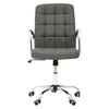 Metro Grey Leather Effect And Chrome Home Office Chair