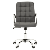 Metro Grey Leather Effect And Chrome Home Office Chair