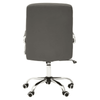 Metro Grey Leather Effect And Chrome Home Office Chair