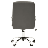 Metro Grey Leather Effect And Chrome Home Office Chair
