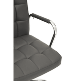 Metro Grey Leather Effect And Chrome Home Office Chair
