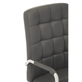 Metro Grey Leather Effect And Chrome Home Office Chair