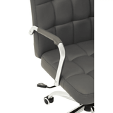 Metro Grey Leather Effect And Chrome Home Office Chair
